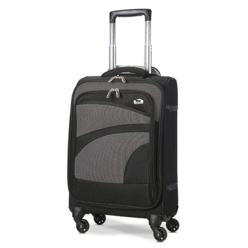 Aerolite lightweight cabin luggage with 4 wheels and soft shell.